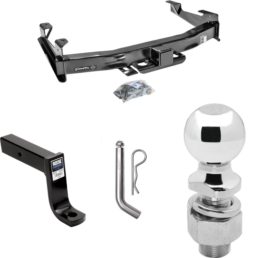 Fits 2007-2010 Chevrolet Silverado 2500 HD Trailer Hitch Tow PKG w/ Ball Mount w/ 7-3/4" Drop + Pin/Clip + 2-5/16" Ball By Draw-Tite