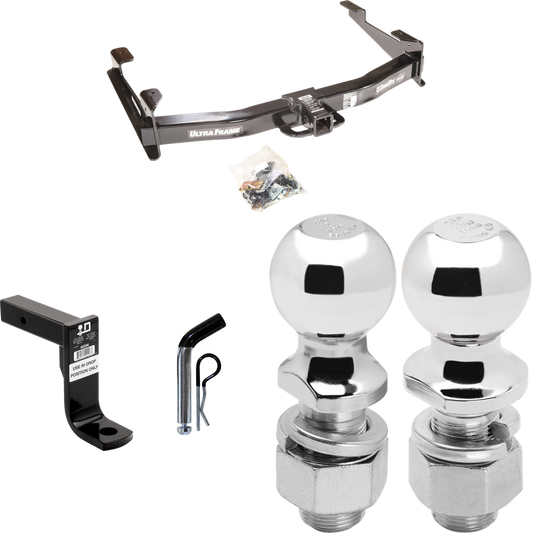 Fits 2001-2002 Chevrolet Silverado 3500 Trailer Hitch Tow PKG w/ Ball Mount w/ 8" Drop + Pin/Clip + 2" Ball + 2-5/16" Ball By Draw-Tite