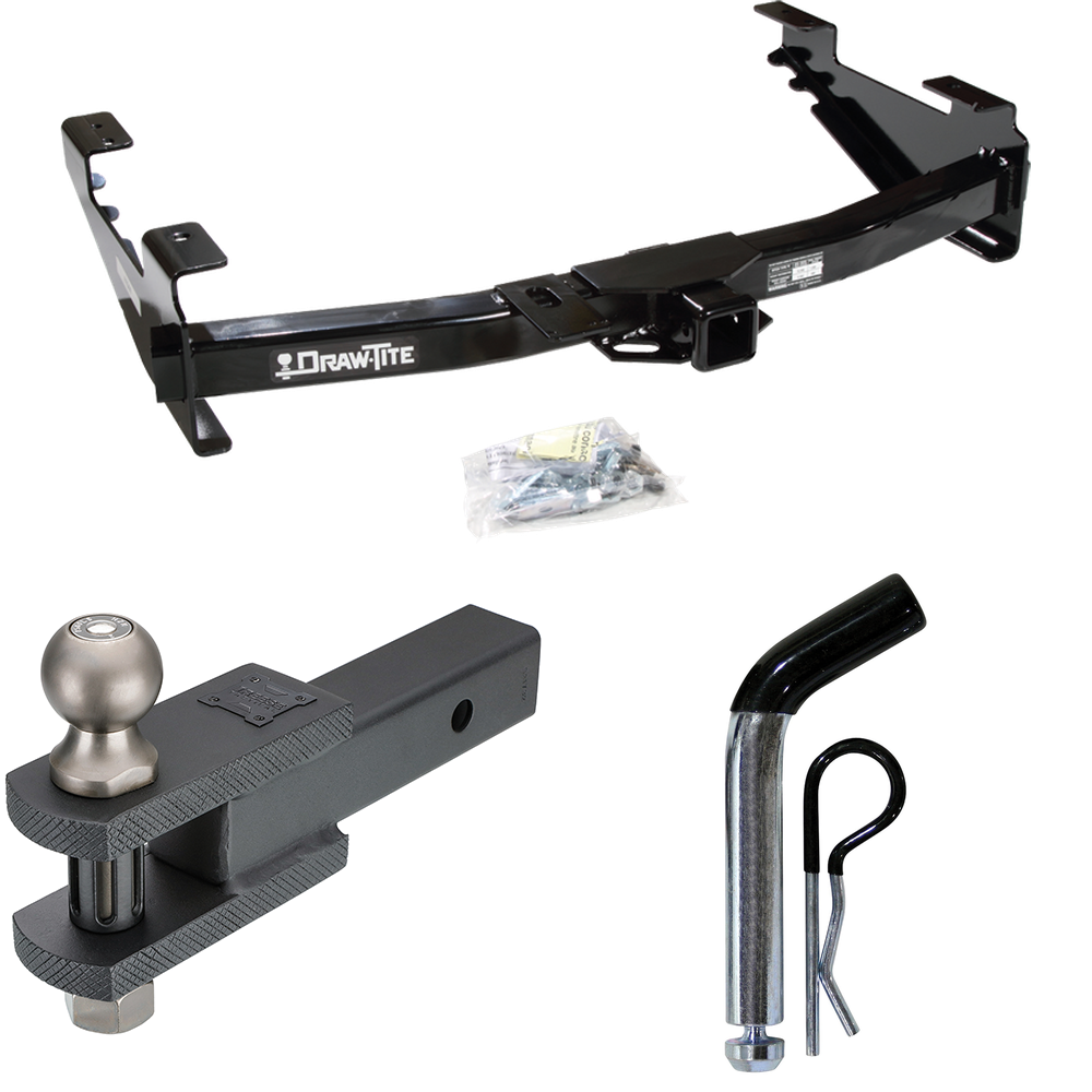 Fits 2001-2002 Chevrolet Silverado 2500 HD Trailer Hitch Tow PKG w/ Clevis Hitch Ball Mount w/ 2" Ball + Pin/Clip By Draw-Tite