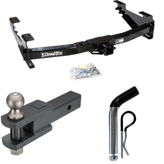 Fits 2001-2002 Chevrolet Silverado 2500 HD Trailer Hitch Tow PKG w/ Clevis Hitch Ball Mount w/ 2" Ball + Pin/Clip By Draw-Tite