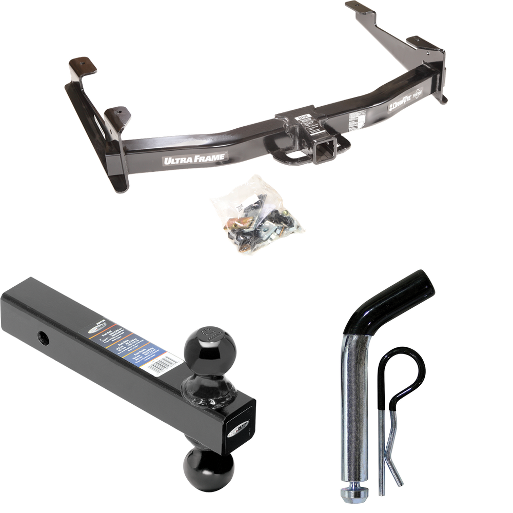 Se adapta al paquete de enganche de remolque Chevrolet Silverado 3500 2001-2002 con soporte de bola doble, bolas de remolque de 2" y 2-5/16" + pasador/clip de Draw-Tite