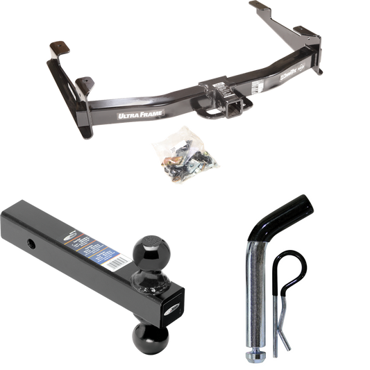 Se adapta al paquete de enganche de remolque Chevrolet Silverado 3500 2001-2002 con soporte de bola doble, bolas de remolque de 2" y 2-5/16" + pasador/clip de Draw-Tite