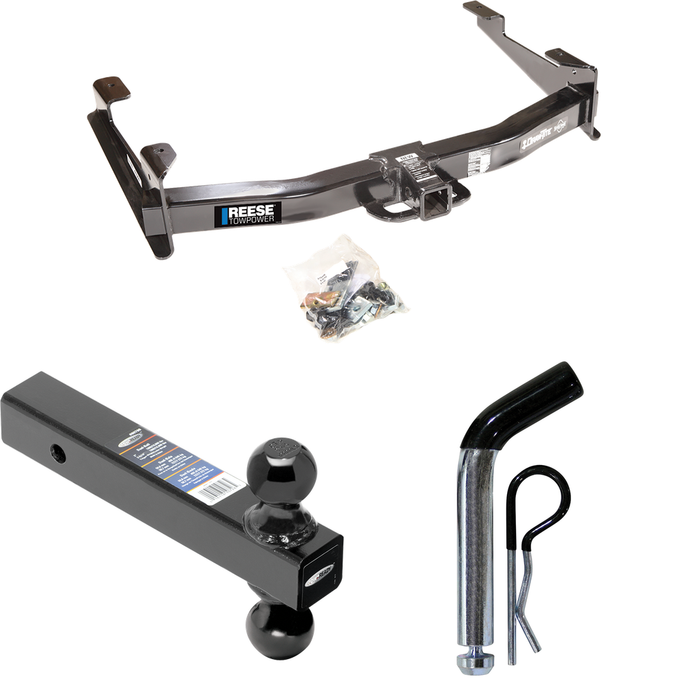 Fits 2001-2002 GMC Sierra 2500 HD Trailer Hitch Tow PKG w/ Dual Ball Ball Mount 2" & 2-5/16" Trailer Balls + Pin/Clip By Reese Towpower