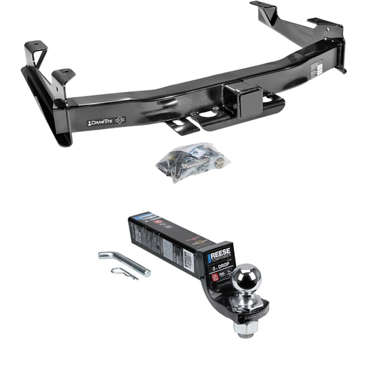 Fits 2003-2006 Chevrolet Silverado 3500 Trailer Hitch Tow PKG w/ Interlock Ball Mount Starter Kit 3" Drop w/ 2" Ball (For (Classic) Models) By Draw-Tite