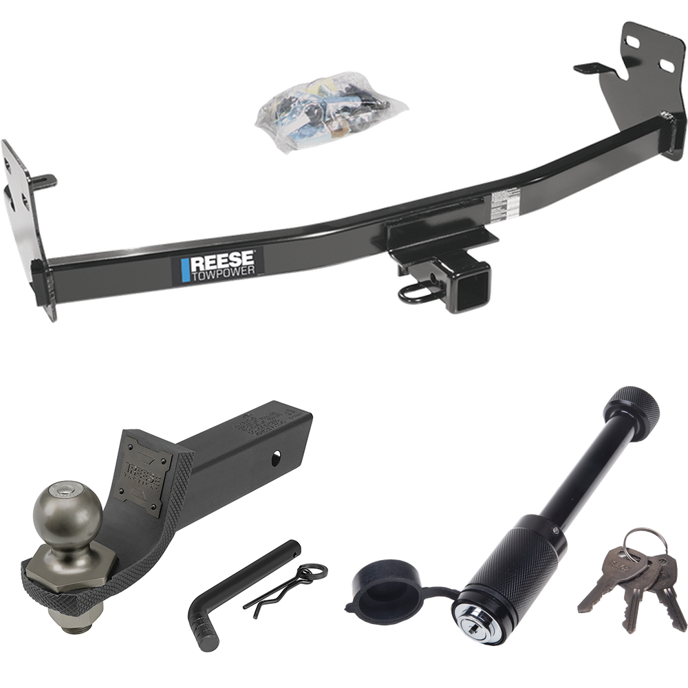 Fits 2007-2008 Isuzu i-290 Trailer Hitch Tow PKG + Interlock Tactical Starter Kit w/ 2" Drop & 2" Ball + Tactical Dogbone Lock By Reese Towpower