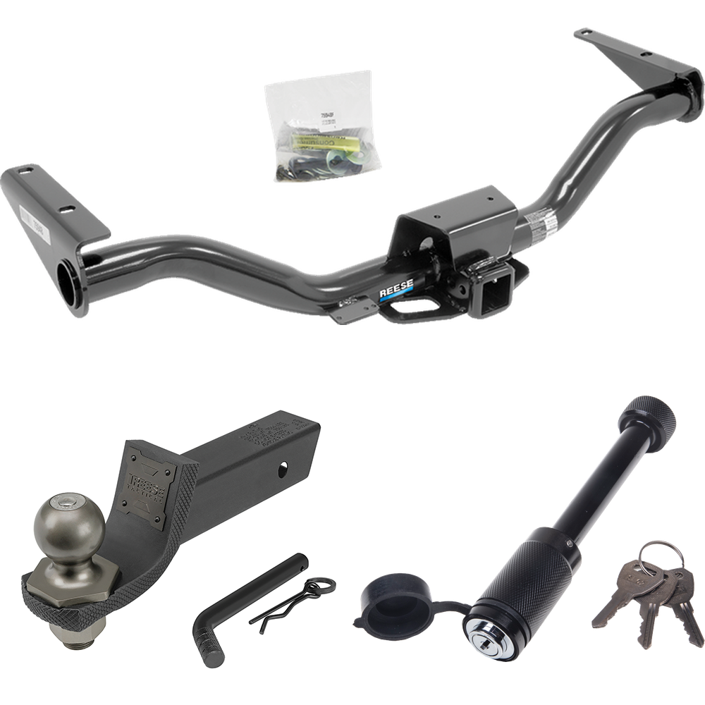 Fits 2015-2022 Chevrolet Colorado Trailer Hitch Tow PKG + Interlock Tactical Starter Kit w/ 2" Drop & 2" Ball + Tactical Dogbone Lock By Reese Towpower