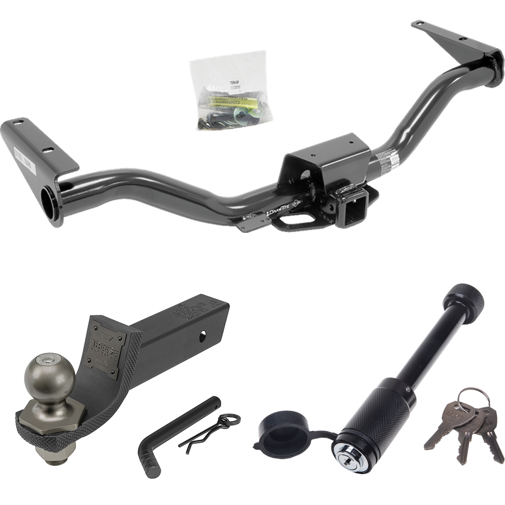 Fits 2015-2022 GMC Canyon Trailer Hitch Tow PKG + Interlock Tactical Starter Kit w/ 2" Drop & 2" Ball + Tactical Dogbone Lock By Draw-Tite