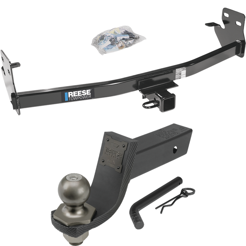 Fits 2004-2012 Chevrolet Colorado Trailer Hitch Tow PKG + Interlock Tactical Starter Kit w/ 3-1/4" Drop & 2" Ball By Reese Towpower