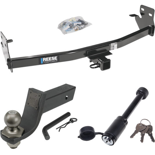 Fits 2004-2012 GMC Canyon Trailer Hitch Tow PKG + Interlock Tactical Starter Kit w/ 3-1/4" Drop & 2" Ball + Tactical Dogbone Lock By Reese Towpower