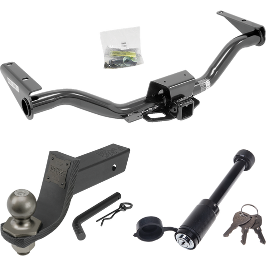 Fits 2015-2022 GMC Canyon Trailer Hitch Tow PKG + Interlock Tactical Starter Kit w/ 3-1/4" Drop & 2" Ball + Tactical Dogbone Lock By Draw-Tite