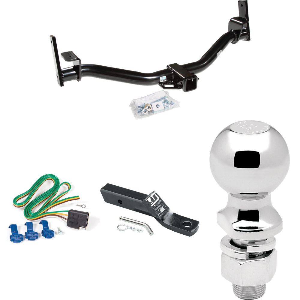 Fits 2004-2005 Ford Explorer Sport Trac Trailer Hitch Tow PKG w/ 4-Flat Wiring + Ball Mount w/ 2" Drop + 2-5/16" Ball By Reese Towpower