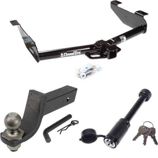 Fits 2001-2002 GMC Sierra 2500 HD Trailer Hitch Tow PKG + Interlock Tactical Starter Kit w/ 3-1/4" Drop & 2" Ball + Tactical Dogbone Lock By Draw-Tite