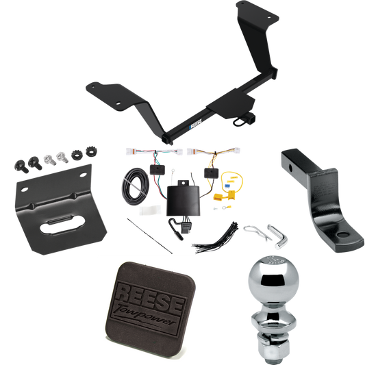 Fits 2021-2023 KIA K5 Trailer Hitch Tow PKG w/ 4-Flat Wiring Harness + Draw-Bar + 2" Ball + Wiring Bracket + Hitch Cover By Reese Towpower