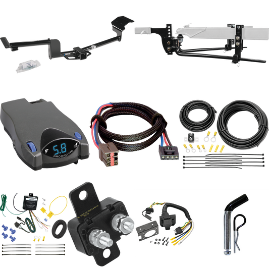 Fits 2010-2011 Lincoln MKT Trailer Hitch Tow PKG w/ 6K Round Bar Weight Distribution Hitch w/ 2-5/16" Ball + Pin/Clip + Tekonsha Prodigy P2 Brake Control + Plug & Play BC Adapter + 7-Way RV Wiring By Reese Towpower