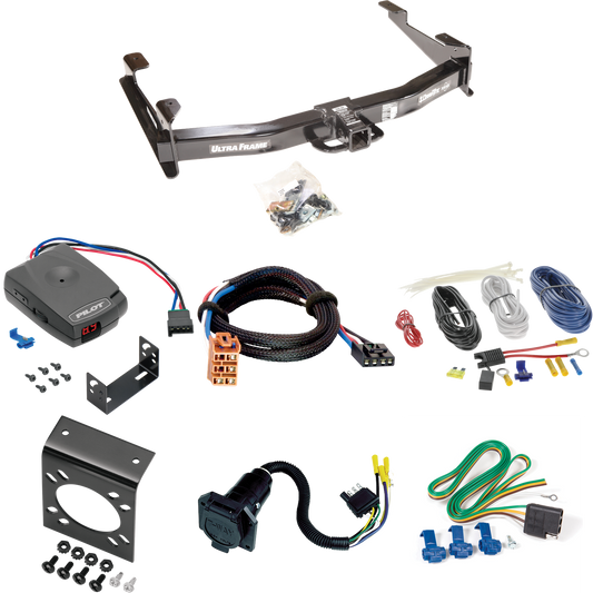 Fits 2003-2007 Chevrolet Silverado 3500 Trailer Hitch Tow PKG w/ Pro Series Pilot Brake Control + Plug & Play BC Adapter + 7-Way RV Wiring (For (Classic) Models) By Draw-Tite