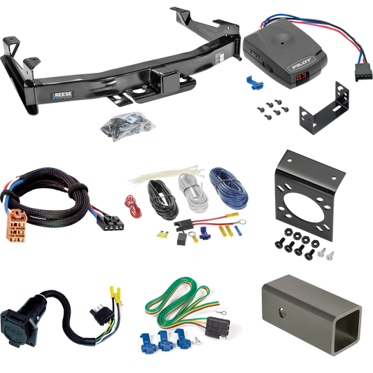 Fits 2003-2007 Chevrolet Silverado 2500 HD Trailer Hitch Tow PKG w/ Pro Series Pilot Brake Control + Plug & Play BC Adapter + 7-Way RV Wiring (For (Classic) Models) By Reese Towpower