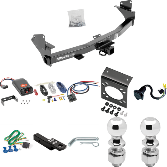 Fits 2015-2022 GMC Canyon Trailer Hitch Tow PKG w/ Pro Series POD Brake Control + Generic BC Wiring Adapter + 7-Way RV Wiring + 2" & 2-5/16" Ball & Drop Mount By Draw-Tite