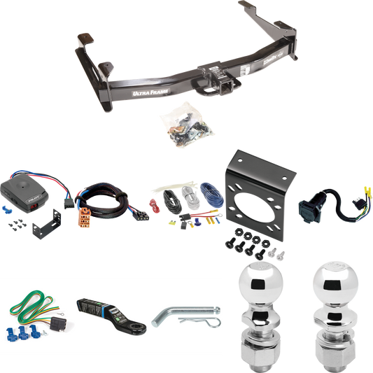 Fits 2003-2007 Chevrolet Silverado 3500 Trailer Hitch Tow PKG w/ Pro Series Pilot Brake Control + Plug & Play BC Adapter + 7-Way RV Wiring + 2" & 2-5/16" Ball & Drop Mount (For (Classic) Models) By Draw-Tite