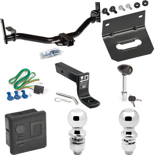 Se adapta al paquete de enganche de remolque Ford Explorer Sport Trac 2001-2001 con cableado plano de 4 + soporte de bola con caída de 4" + bola de 2" + bola de 2-5/16" + soporte de cableado + bloqueo de enganche + cubierta de enganche por Draw- tite