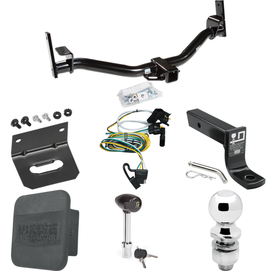 Fits 2002-2003 Ford Explorer Sport Trac Trailer Hitch Tow PKG w/ 4-Flat Wiring + Ball Mount w/ 4" Drop + 2" Ball + Wiring Bracket + Hitch Lock + Hitch Cover By Reese Towpower