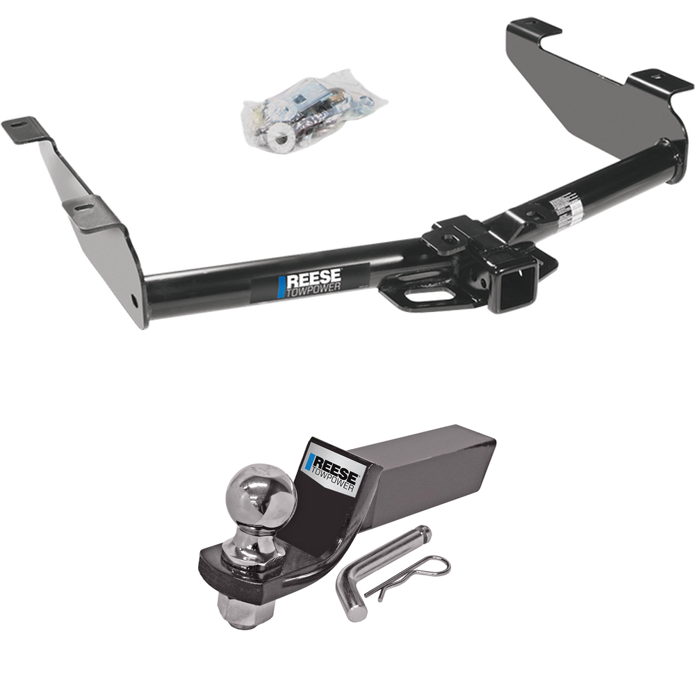 Fits 2001-2002 Chevrolet Silverado 3500 Trailer Hitch Tow PKG w/ Starter Kit Ball Mount w/ 2" Drop & 2" Ball By Reese Towpower