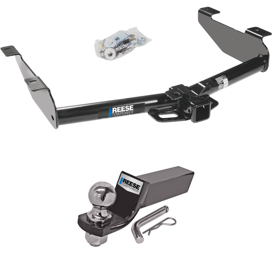 Fits 2001-2002 Chevrolet Silverado 3500 Trailer Hitch Tow PKG w/ Starter Kit Ball Mount w/ 2" Drop & 2" Ball By Reese Towpower