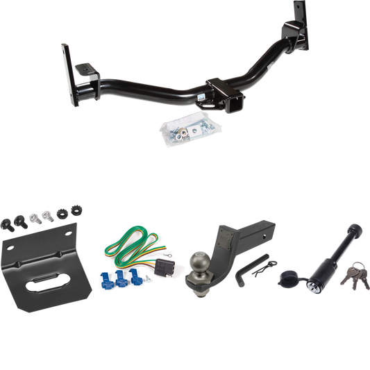 Fits 2001-2001 Ford Explorer Sport Trac Trailer Hitch Tow PKG w/ 4-Flat Wiring + Interlock Tactical Starter Kit w/ 3-1/4" Drop & 2" Ball + Tactical Dogbone Lock + Wiring Bracket By Reese Towpower