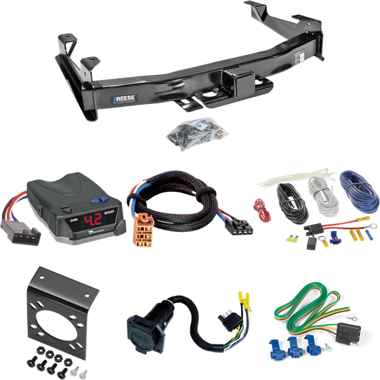 Fits 2003-2007 GMC Sierra 2500 HD Trailer Hitch Tow PKG w/ Tekonsha BRAKE-EVN Brake Control + Plug & Play BC Adapter + 7-Way RV Wiring (For (Classic) Models) By Reese Towpower