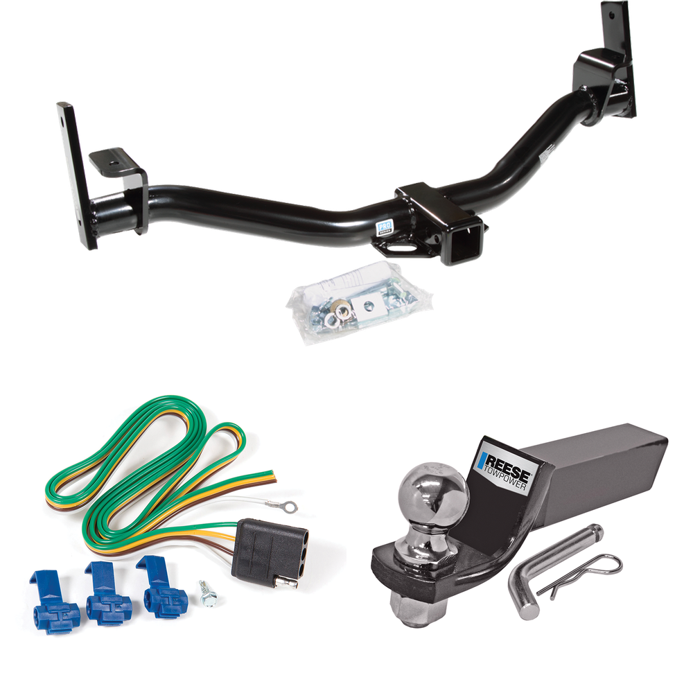 Fits 2004-2005 Ford Explorer Sport Trac Trailer Hitch Tow PKG w/ 4-Flat Wiring + Starter Kit Ball Mount w/ 2" Drop & 2" Ball By Reese Towpower