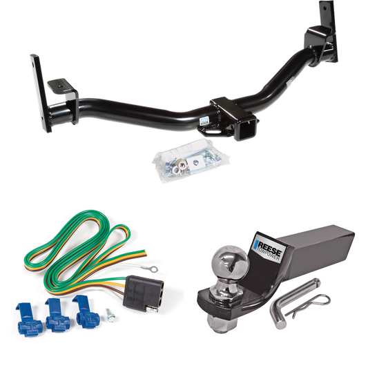 Fits 2004-2005 Ford Explorer Sport Trac Trailer Hitch Tow PKG w/ 4-Flat Wiring + Starter Kit Ball Mount w/ 2" Drop & 2" Ball By Reese Towpower