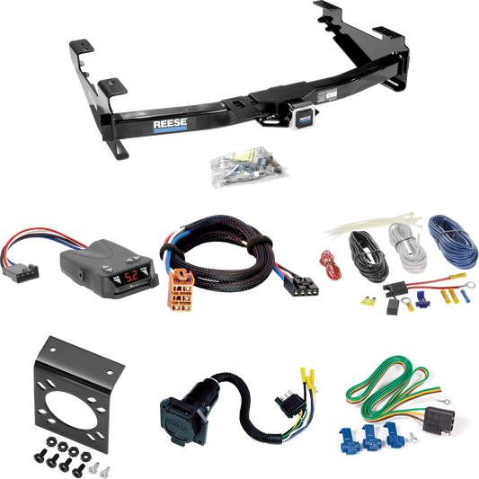 Fits 2003-2007 GMC Sierra 3500 Trailer Hitch Tow PKG w/ Tekonsha Brakeman IV Brake Control + Plug & Play BC Adapter + 7-Way RV Wiring (For (Classic) Models) By Reese Towpower