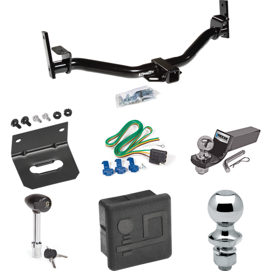 Fits 2004-2005 Ford Explorer Sport Trac Trailer Hitch Tow PKG w/ 4-Flat Wiring + Starter Kit Ball Mount w/ 2" Drop & 2" Ball + 1-7/8" Ball + Wiring Bracket + Hitch Lock + Hitch Cover By Draw-Tite