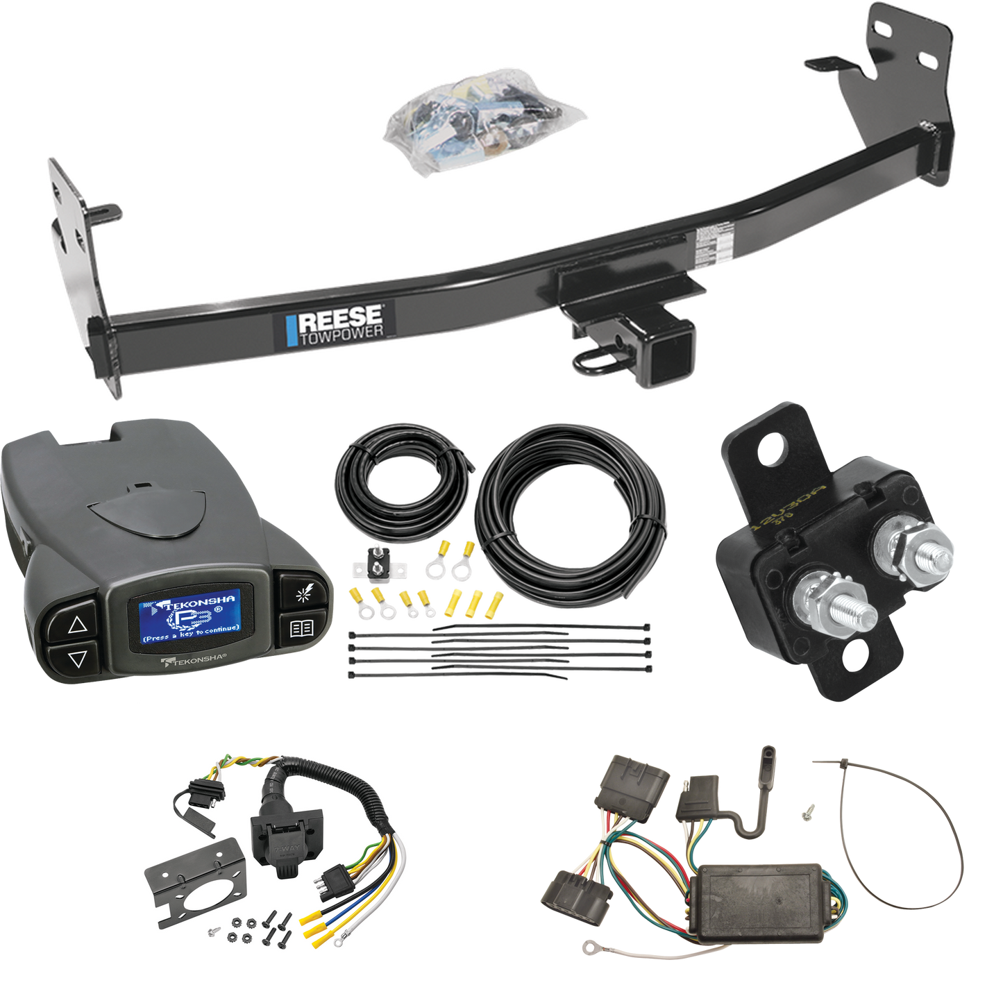 Se adapta al paquete de enganche de remolque Isuzu i-350 2006-2006 con control de freno Tekonsha Prodigy P3 + cableado RV de 7 vías de Reese Towpower