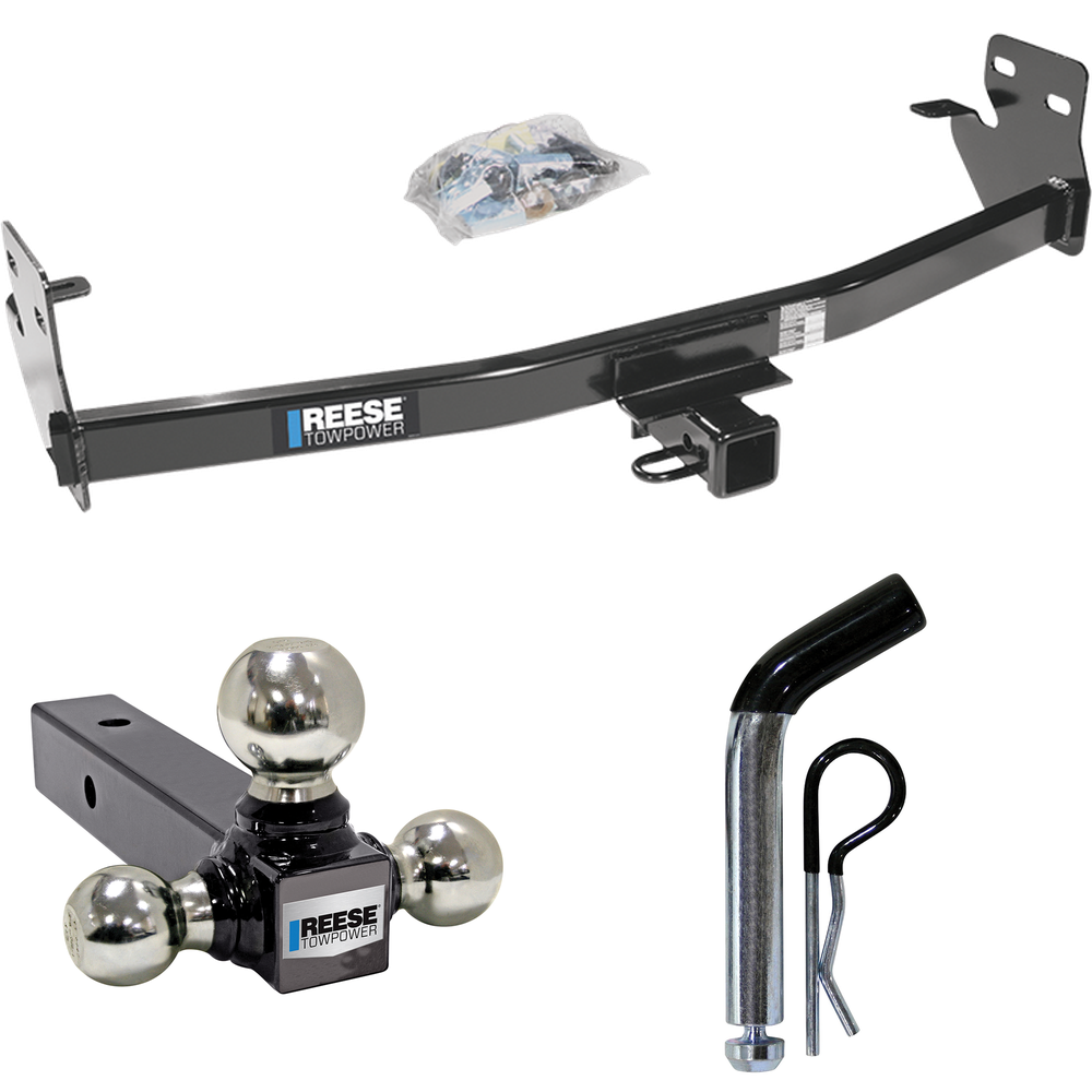 Fits 2007-2008 Isuzu i-290 Trailer Hitch Tow PKG w/ Triple Ball Ball Mount 1-7/8" & 2" & 2-5/16" Trailer Balls + Pin/Clip By Reese Towpower