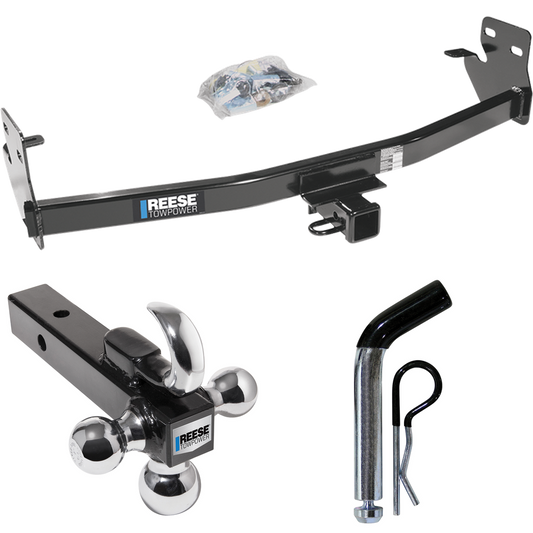 Fits 2007-2008 Isuzu i-370 Trailer Hitch Tow PKG w/ Triple Ball Ball Mount 1-7/8" & 2" & 2-5/16" Trailer Balls w/ Tow Hook + Pin/Clip By Reese Towpower