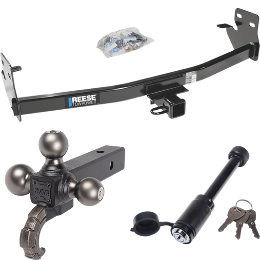 Fits 2006-2006 Isuzu i-280 Trailer Hitch Tow PKG + Tactical Triple Ball Ball Mount 1-7/8" & 2" & 2-5/16" Balls & Tow Hook + Tactical Dogbone Lock By Reese Towpower