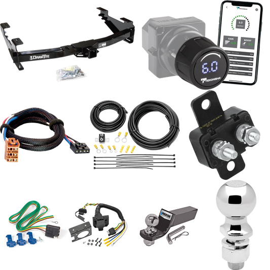 Fits 2003-2007 Chevrolet Silverado 3500 Trailer Hitch Tow PKG w/ Tekonsha Prodigy iD Bluetooth Wireless Brake Control + Plug & Play BC Adapter + 7-Way RV Wiring + 2" & 2-5/16" Ball & Drop Mount (For (Classic) Models) By Draw-Tite