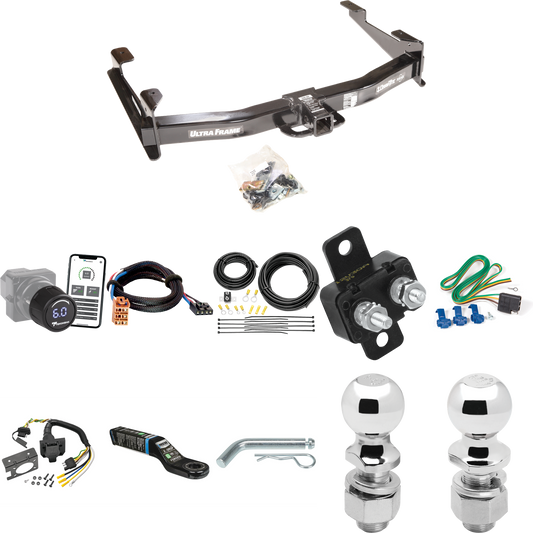 Fits 2003-2007 Chevrolet Silverado 3500 Trailer Hitch Tow PKG w/ Tekonsha Prodigy iD Bluetooth Wireless Brake Control + Plug & Play BC Adapter + 7-Way RV Wiring + 2" & 2-5/16" Ball & Drop Mount (For (Classic) Models) By Draw-Tite