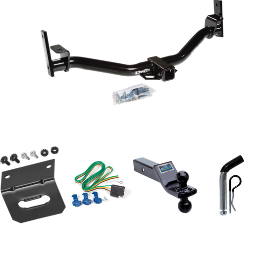 Fits 2004-2005 Ford Explorer Sport Trac Trailer Hitch Tow PKG w/ 4-Flat Wiring Harness + Dual Ball Ball Mount 1-7/8" & 2" Trailer Balls + Pin/Clip + Wiring Bracket By Draw-Tite