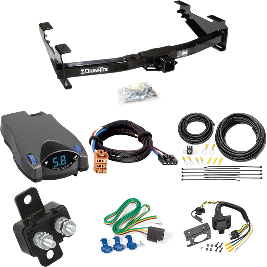 Fits 2003-2007 Chevrolet Silverado 3500 Trailer Hitch Tow PKG w/ Tekonsha Prodigy P2 Brake Control + Plug & Play BC Adapter + 7-Way RV Wiring (For (Classic) Models) By Draw-Tite