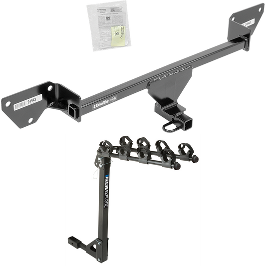 Fits 2016-2019 Chevrolet Cruze Trailer Hitch Tow PKG w/ 4 Bike Carrier Rack (For (New Body Style) Models) By Draw-Tite