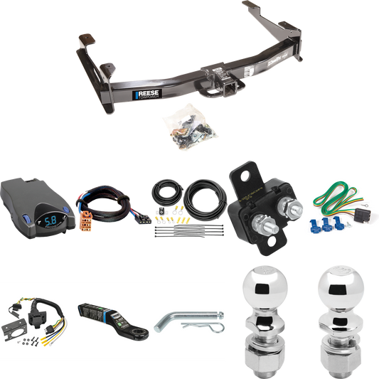 Fits 2003-2007 Chevrolet Silverado 2500 HD Trailer Hitch Tow PKG w/ Tekonsha Prodigy P2 Brake Control + Plug & Play BC Adapter + 7-Way RV Wiring + 2" & 2-5/16" Ball & Drop Mount (For (Classic) Models) By Reese Towpower