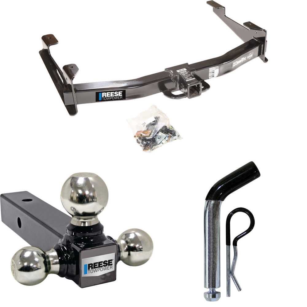 Fits 2003-2007 Chevrolet Silverado 3500 Trailer Hitch Tow PKG w/ Triple Ball Ball Mount 1-7/8" & 2" & 2-5/16" Trailer Balls + Pin/Clip (For (Classic) Models) By Reese Towpower