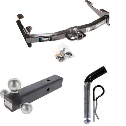 Fits 2001-2002 GMC Sierra 3500 Trailer Hitch Tow PKG w/ Triple Ball Ball Mount 1-7/8" & 2" & 2-5/16" Trailer Balls + Pin/Clip By Reese Towpower