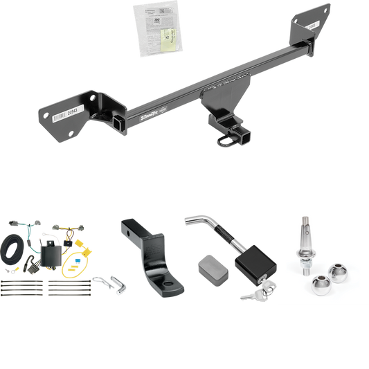 Se adapta al paquete de enganche de remolque Chevrolet Cruze 2016-2019 con arnés de cableado plano de 4 + barra de tracción + bolas intercambiables de 1-7/8" y 2" + bloqueo de enganche (para modelos (nuevo estilo de carrocería)) de Draw-Tite