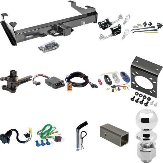 Fits 2003-2006 GMC Sierra 2500 HD Trailer Hitch Tow PKG w/ 17K Trunnion Bar Weight Distribution Hitch + Pin/Clip + Dual Cam Sway Control + 2-5/16" Ball + Tekonsha Brakeman IV Brake Control + Plug & Play BC Adapter + 7-Way RV Wiring (For 8 ft. Bed Mod