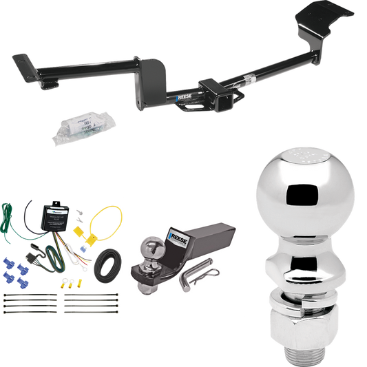 Fits 2010-2014 Lincoln MKT Trailer Hitch Tow PKG w/ 4-Flat Wiring + Starter Kit Ball Mount w/ 2" Drop & 2" Ball + 2-5/16" Ball By Reese Towpower