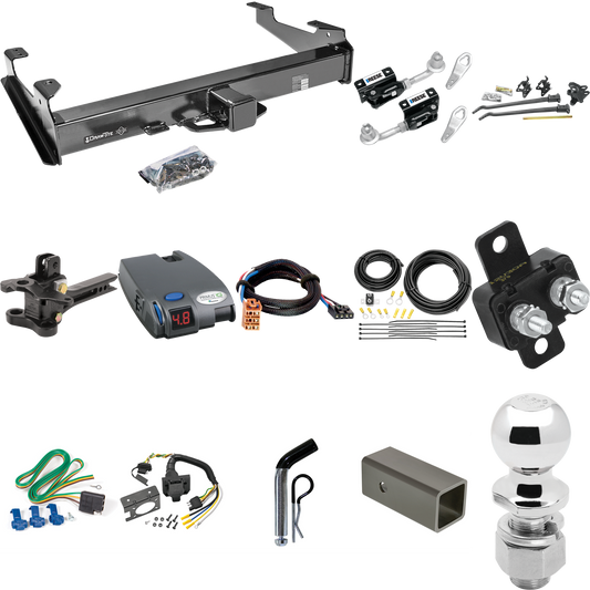 Fits 2003-2007 GMC Sierra 3500 Trailer Hitch Tow PKG w/ 17K Trunnion Bar Weight Distribution Hitch + Pin/Clip + Dual Cam Sway Control + 2-5/16" Ball + Tekonsha Primus IQ Brake Control + Plug & Play BC Adapter + 7-Way RV Wiring (For (Classic) Models)