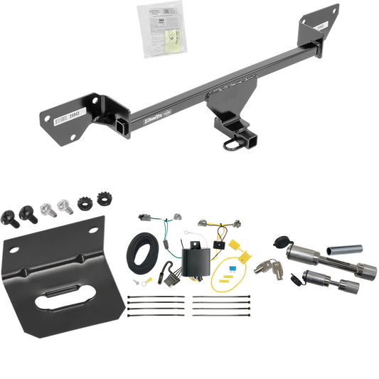 Se adapta al paquete de enganche de remolque Chevrolet Cruze 2016-2019 con arnés de cableado plano de 4 + soporte de cableado + enganche doble y cerraduras de acoplador (para modelos (nuevo estilo de carrocería)) de Draw-Tite