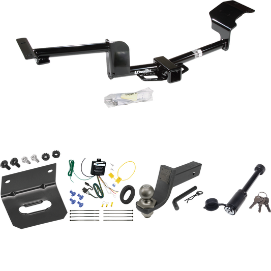 Se adapta al paquete de enganche de remolque Lincoln MKT 2015-2019 con cableado de 4 planos + kit de inicio táctico de enclavamiento con caída de 3-1/4" y bola de 2" + bloqueo táctico de hueso de perro + soporte de cableado de Draw-Tite